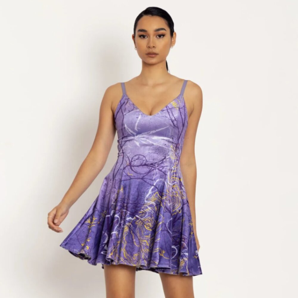 Blackmilk x The Witcher Yennefer Velvet Mini Strappy Dress Purple